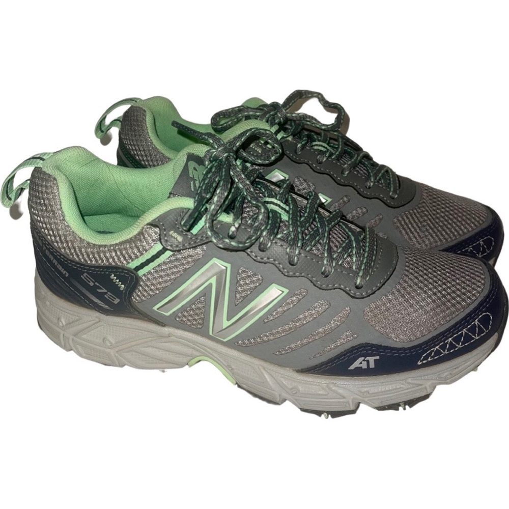 New Balance All Terrain Running Shoes Sneakers Green Gray Size 7.5